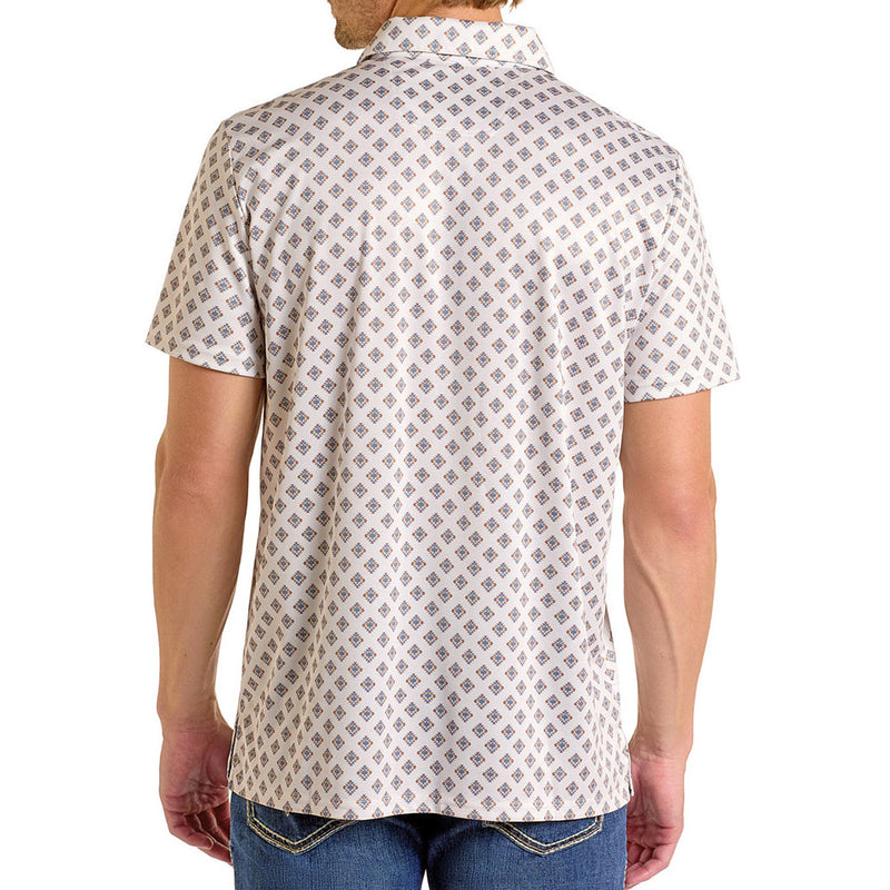 Rock & Roll Denim Men's Natural Mini Aztec Polo