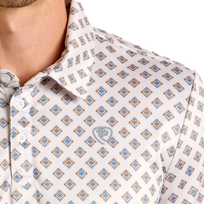 Rock & Roll Denim Men's Natural Mini Aztec Polo