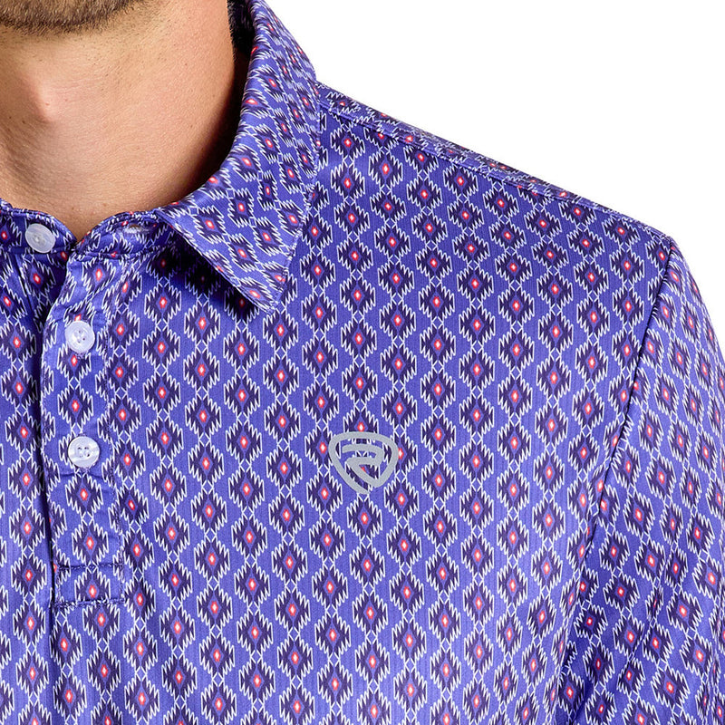 Rock & Roll Denim Men's Purple Mini Aztec Polo