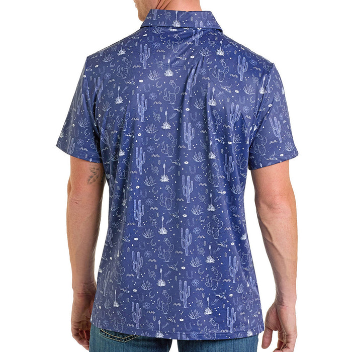 Rock & Roll Denim Men's Navy Cactus Print Polo