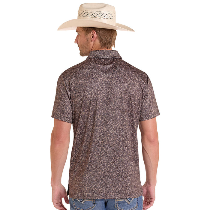 Rock & Roll Denim Men's Dark Brown Camo Polo