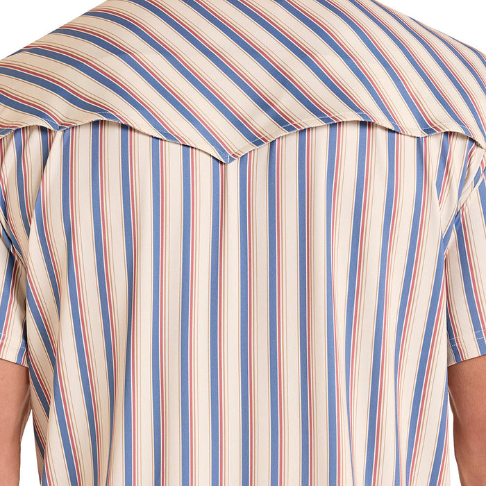 Rock & Roll Denim Men's Natural Striped Western Polo