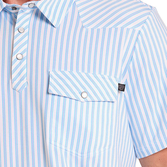 Rock & Roll Denim Men's White Striped Polo