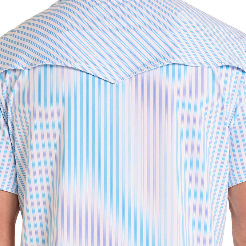Rock & Roll Denim Men's White Striped Polo