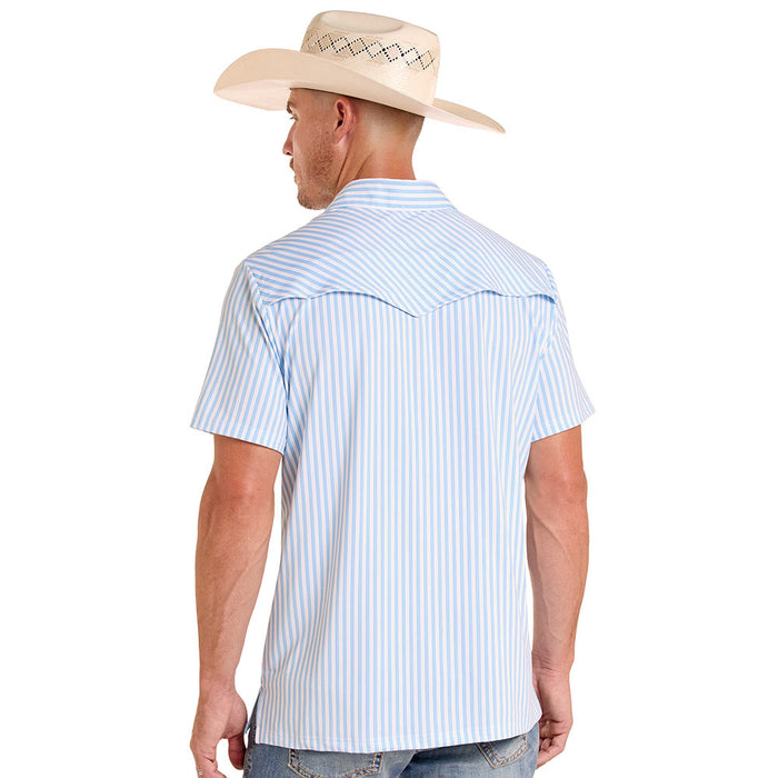 Rock & Roll Denim Men's White Striped Polo