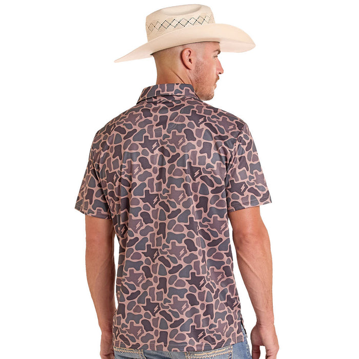 Rock & Roll Denim Koe Wetzel Tan Camo Polo