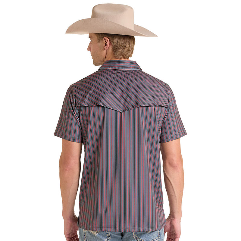 Rock & Roll Denim Men's Charcoal Striped Polo