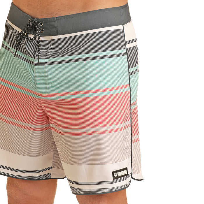 Rock & Roll Denim Men's Stripe Swim Board Short