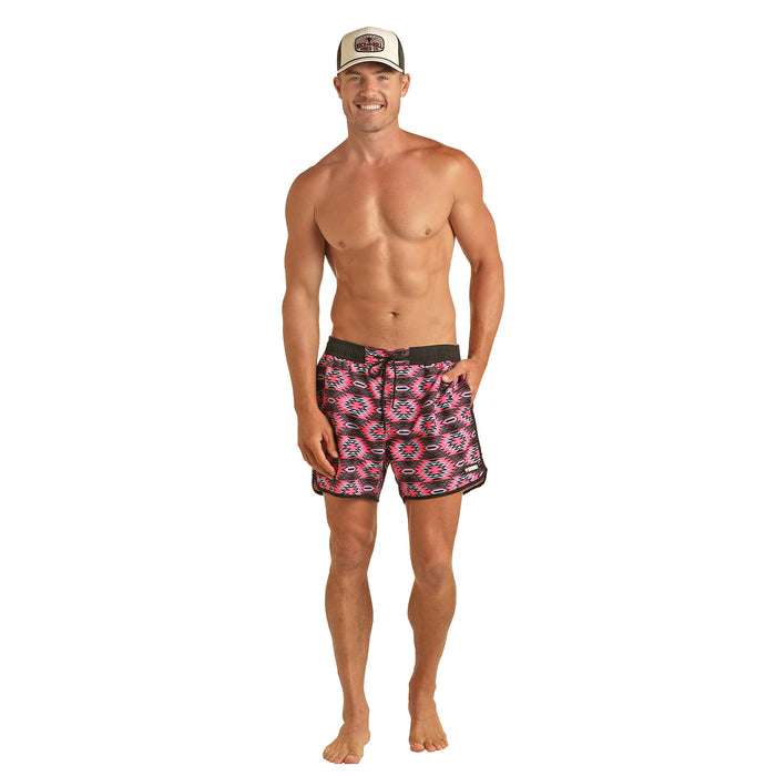 Rock & Roll Denim Men's Aztec Pink Swim Shorts