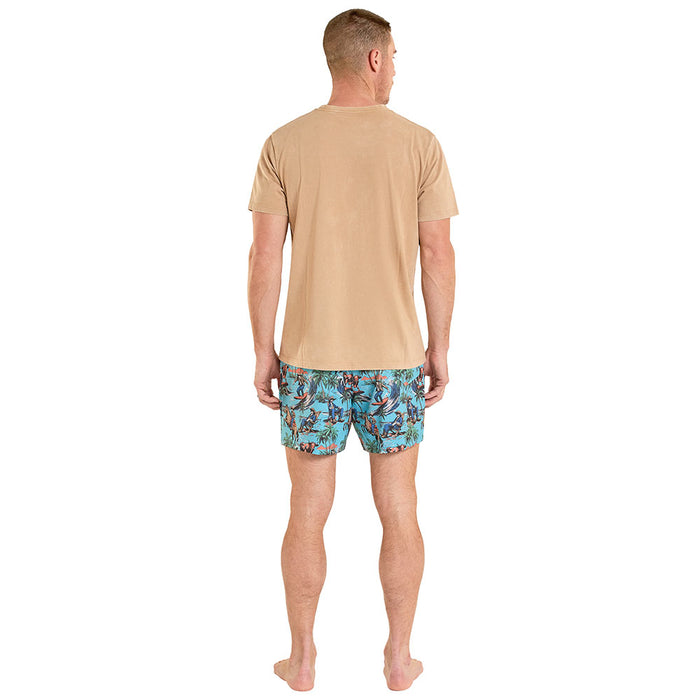 Rock & Roll Denim Men's Turquoise Cowboy Swim Trunks