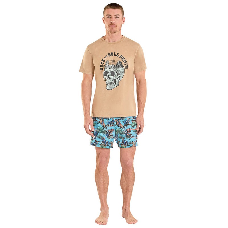 Rock & Roll Denim Men's Turquoise Cowboy Swim Trunks