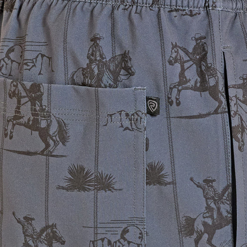 Rock & Roll Denim Men's Charcoal Novelty Swim Trunks