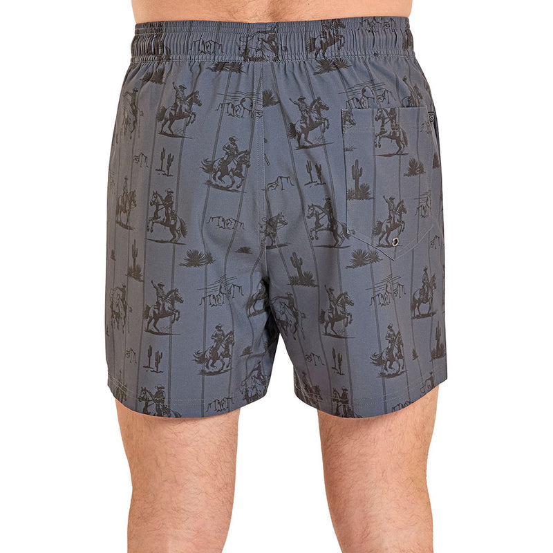 Rock & Roll Denim Men's Charcoal Novelty Swim Trunks