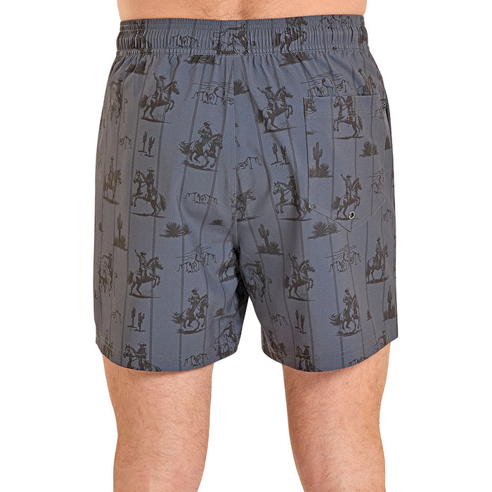 Rock & Roll Denim Men's Charcoal Novelty Swim Trunks