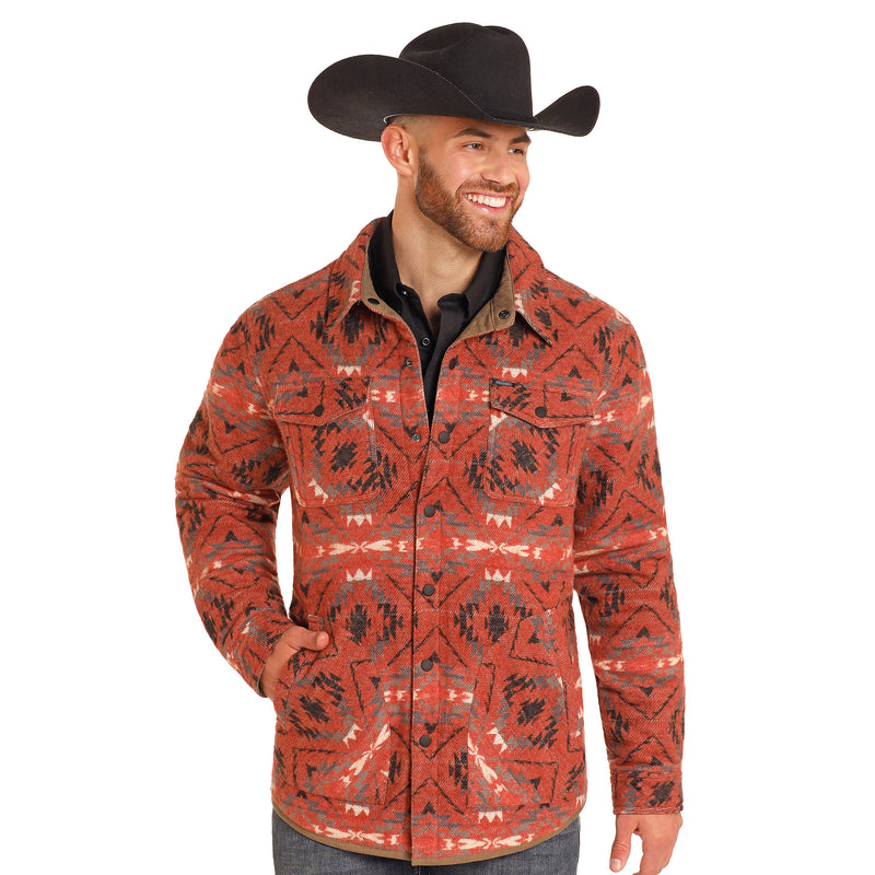 Rock & Roll Denim Men's Reversible Herringbone Aztec Jacket