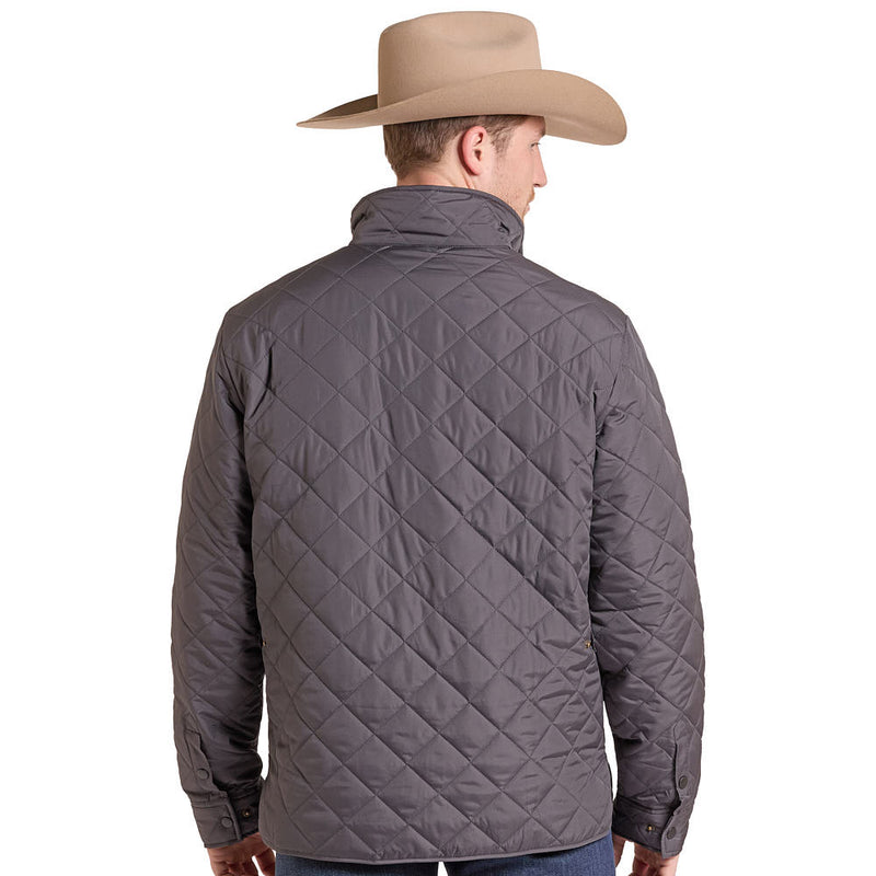 Rock & Roll Denim Men's Charcoal Quilted Puffer Jacket