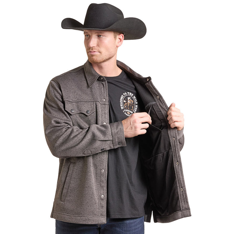 Rock & Roll Denim Men's Black Melange Fleece Jacket