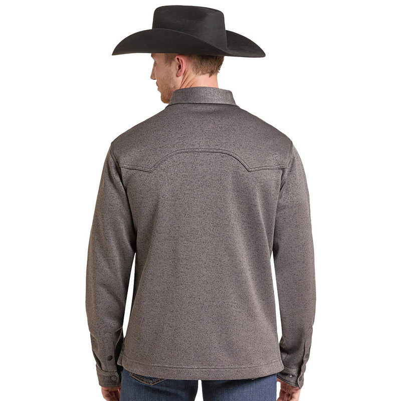 Rock & Roll Denim Men's Black Melange Fleece Jacket