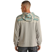 Rock & Roll Denim Men's Border Print Grey Hoodie