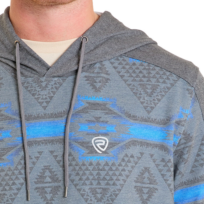Rock & Roll Denim Men's Grey Aztec Performance Hoodie
