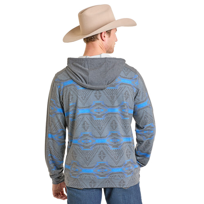 Rock & Roll Denim Men's Grey Aztec Performance Hoodie