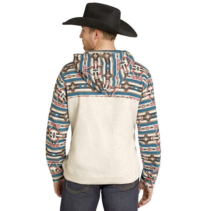 Rock & Roll Denim Men's Natural Color Block Hoodie