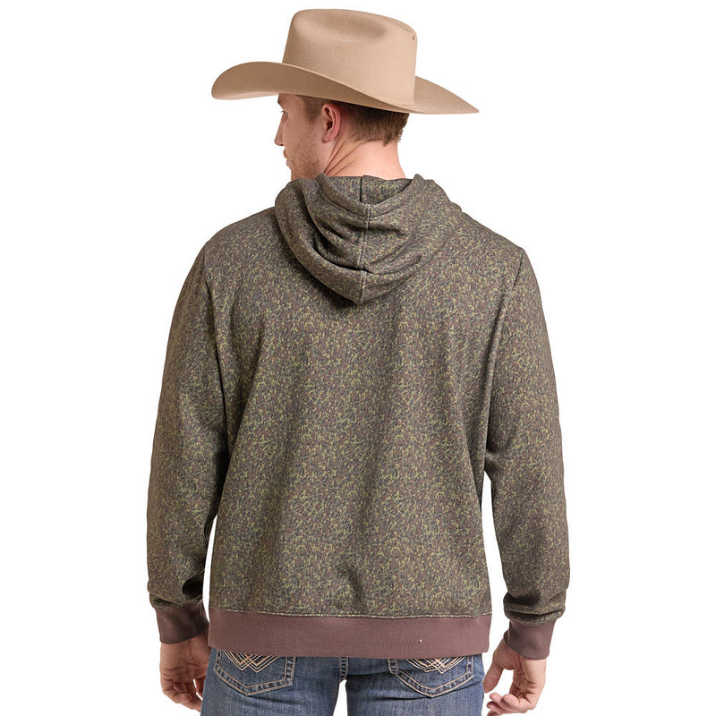 Rock & Roll Denim Men's Olive Camo Fleece Hoodie