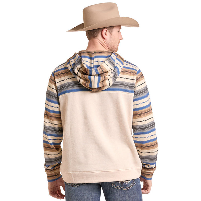 Rock & Roll Denim Men's Striped Color Block Hoodie