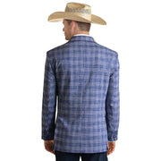 Rock & Roll Denim Men's Blue Plaid Blazer