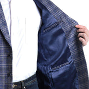 Rock & Roll Denim Men's Blue Plaid Blazer