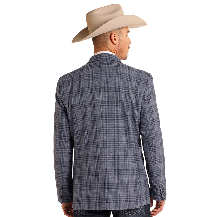 Rock & Roll Denim Men's Blue Plaid Sports Coat