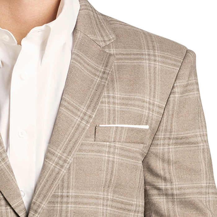 Rock & Roll Denim Men's Taupe Plaid Sports Coat