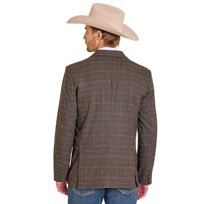 Rock & Roll Denim Men's Dark Brown Plaid Sports Coat