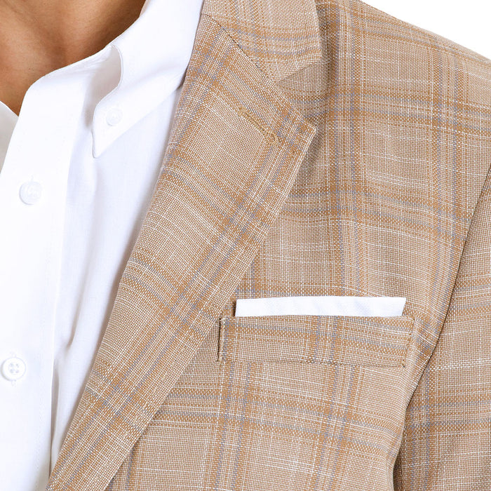 Rock & Roll Denim Men's Tan Plaid Sports Coat