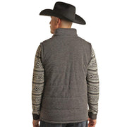 Rock & Roll Denim Mens Melange Knit Puffer Vest