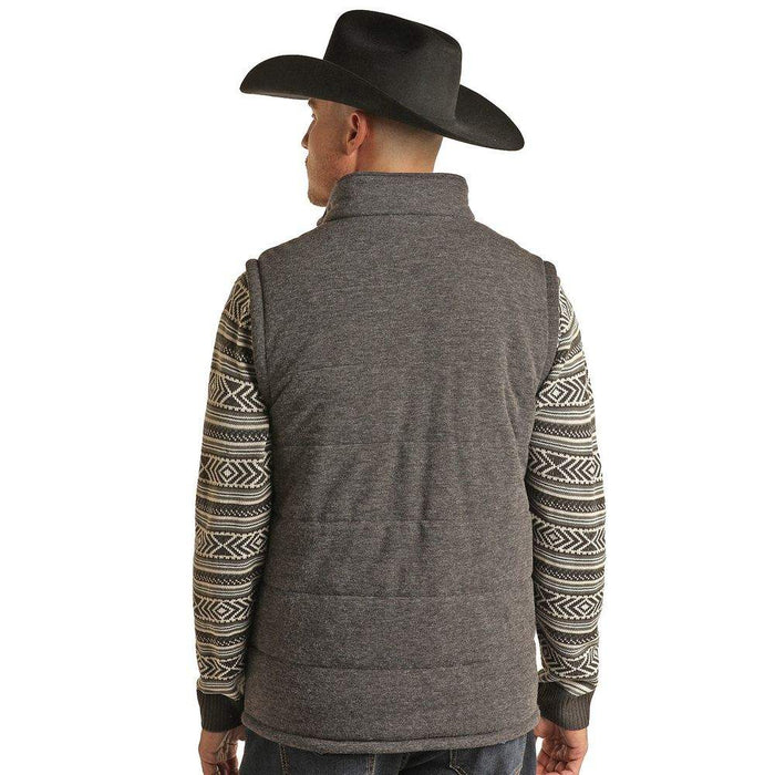 Rock & Roll Denim Mens Melange Knit Puffer Vest