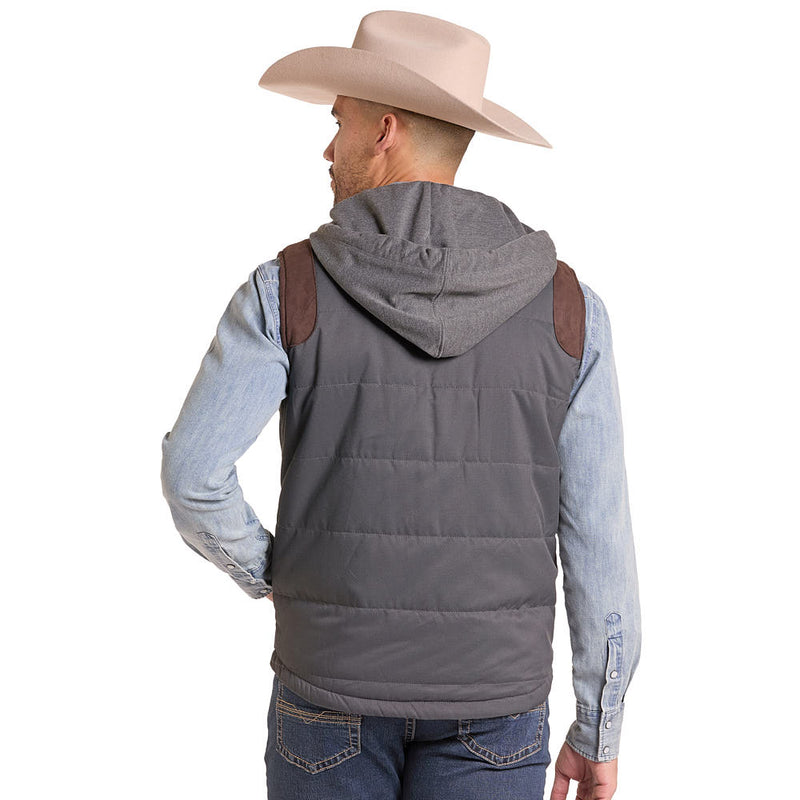Rock & Roll Denim Men's Charcoal Puffer Vest