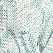 Rock & Roll Denim Mens Turq Ditzy Geo Print Shirt
