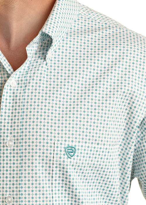 Rock & Roll Denim Men's Diamond Print Button Down Shirt
