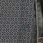 Rock & Roll Denim Men's Blue Geo Print Ripstop Snap Shirt