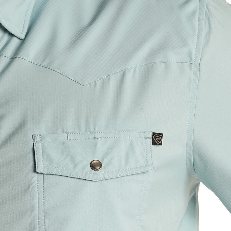 Rock & Roll Denim Men's Blue Solid Tek Western Shirt