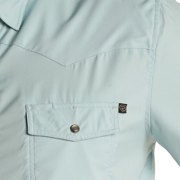 Rock & Roll Denim Men's Blue Solid Tek Western Shirt