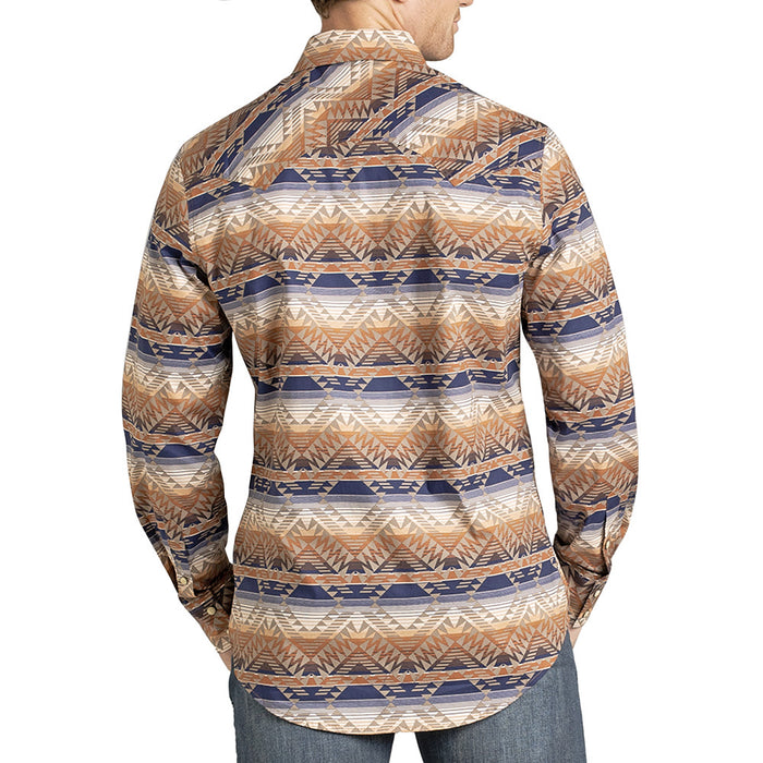 Rock & Roll Denim Men's Tan Aztec Print Long Sleeve Shirt