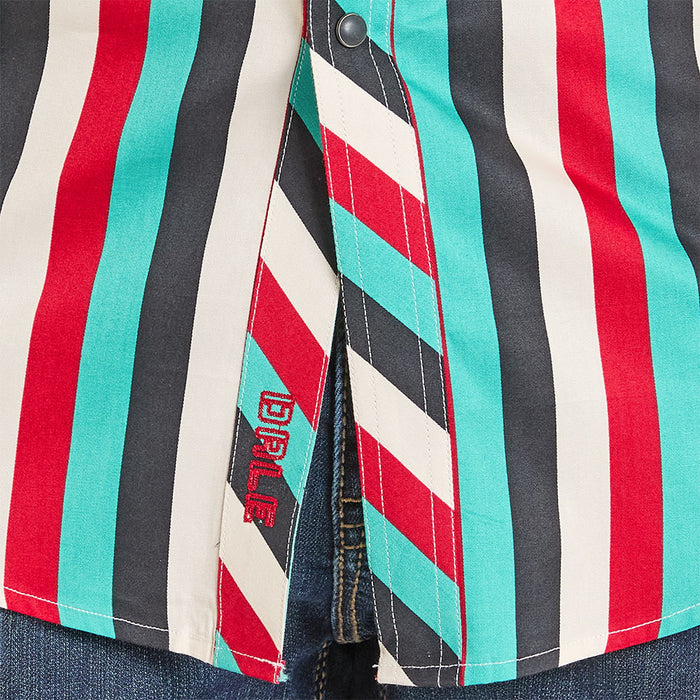 Rock & Roll Denim Men's Black Stripe Snap Shirt