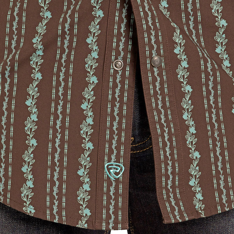 Rock & Roll Denim Men's Brown Wallpaper Print Shirt