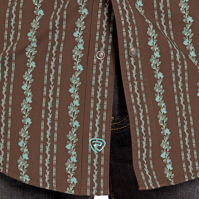 Rock & Roll Denim Men's Brown Wallpaper Print Shirt