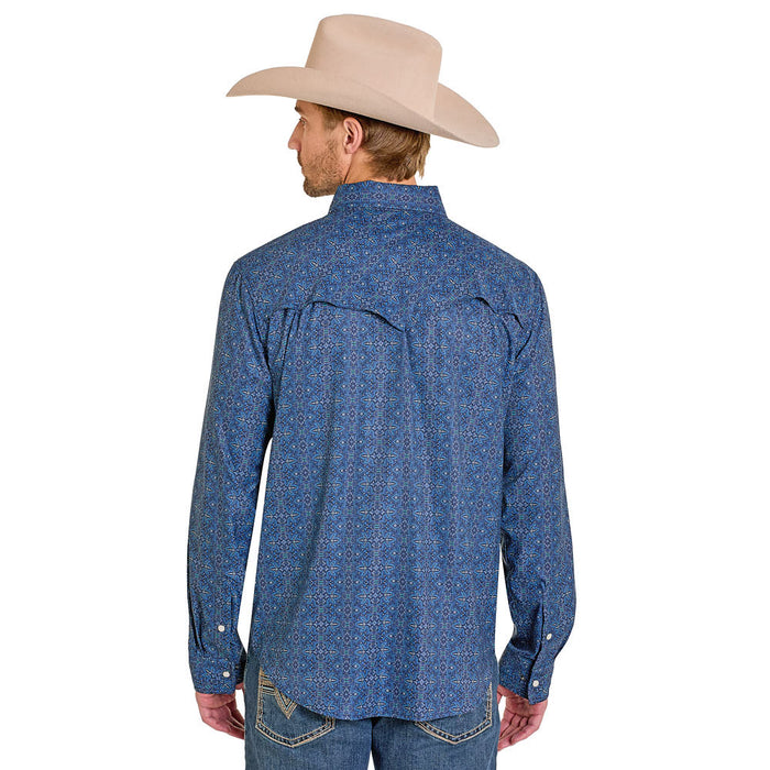 Rock & Roll Denim Men's Boot Stitch Print Tek Western Shirt