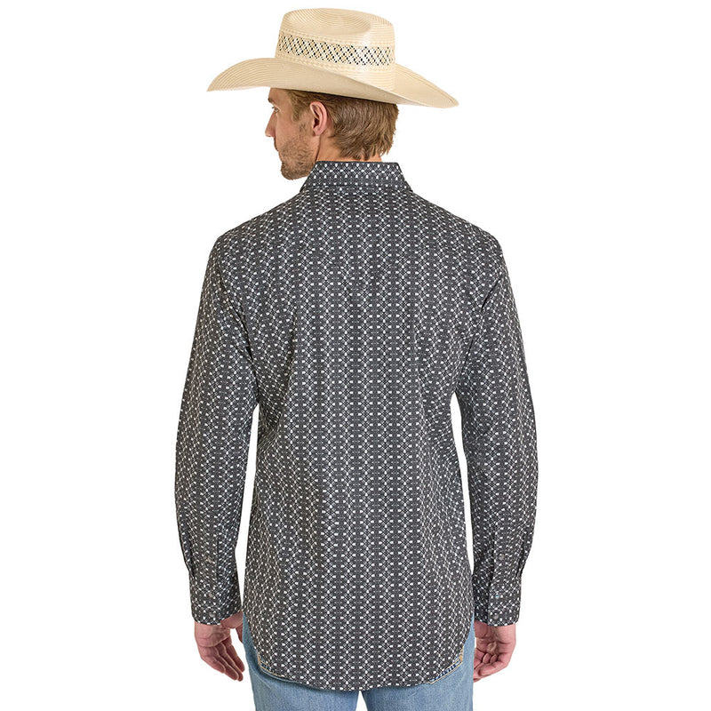 Rock & Roll Denim Men's Black Geo Print Shirt