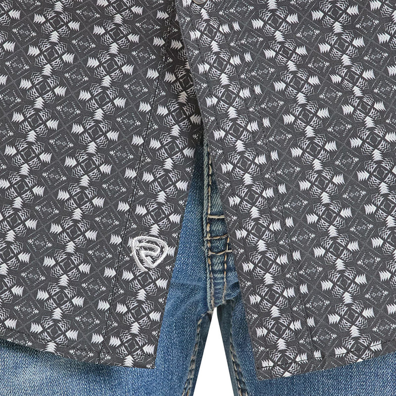 Rock & Roll Denim Men's Black Geo Print Shirt