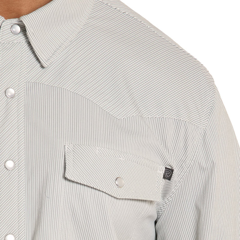 Rock & Roll Denim Men's Grey Striped Tek Western Shirt